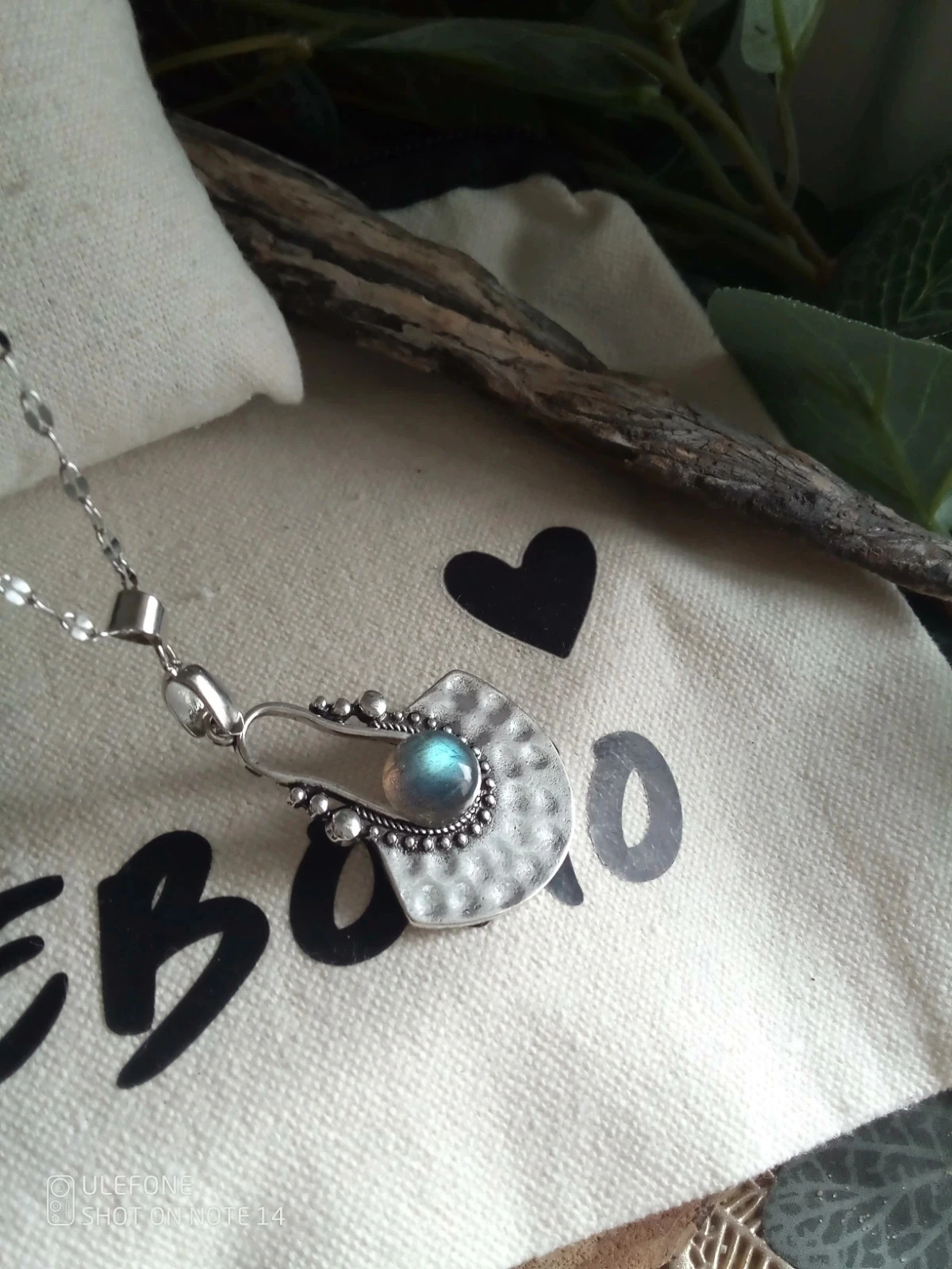 Collier argenté pierre de labradorite – photo 4